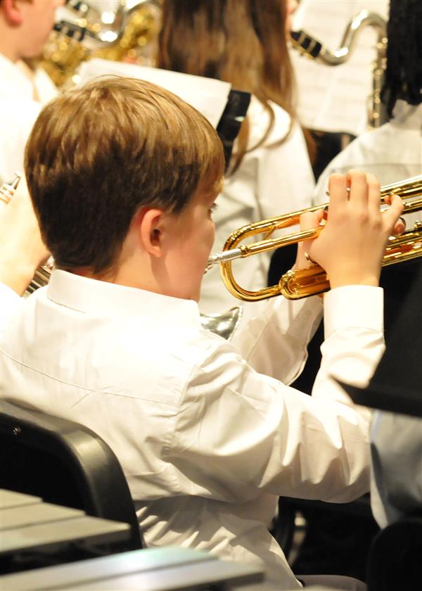 Students performing at the 2023-2024 All County Band Concert